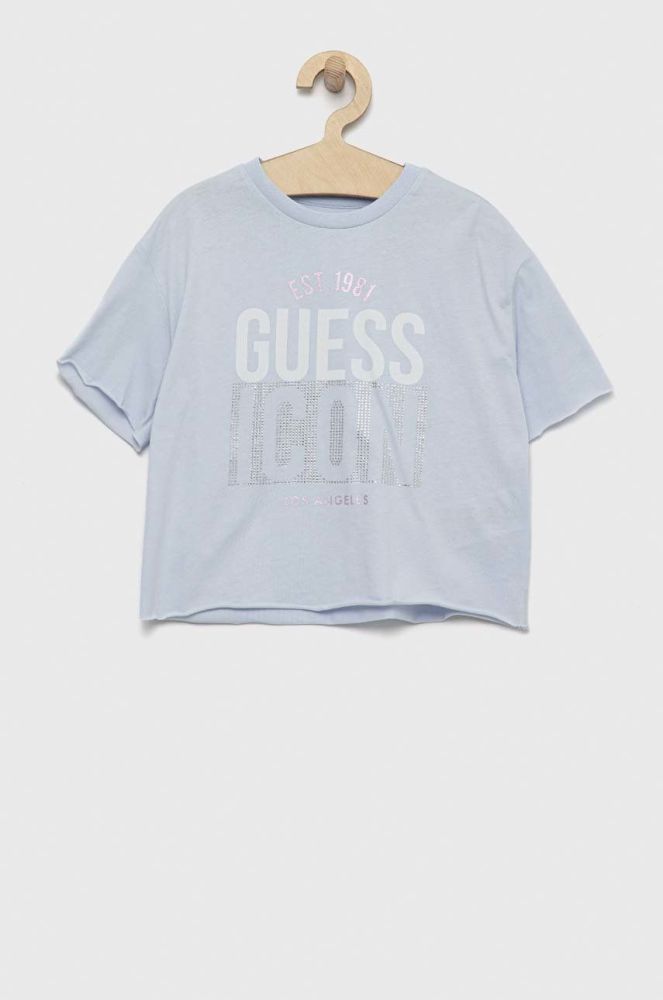 Бавовняна футболка Guess колір блакитний (2851545)