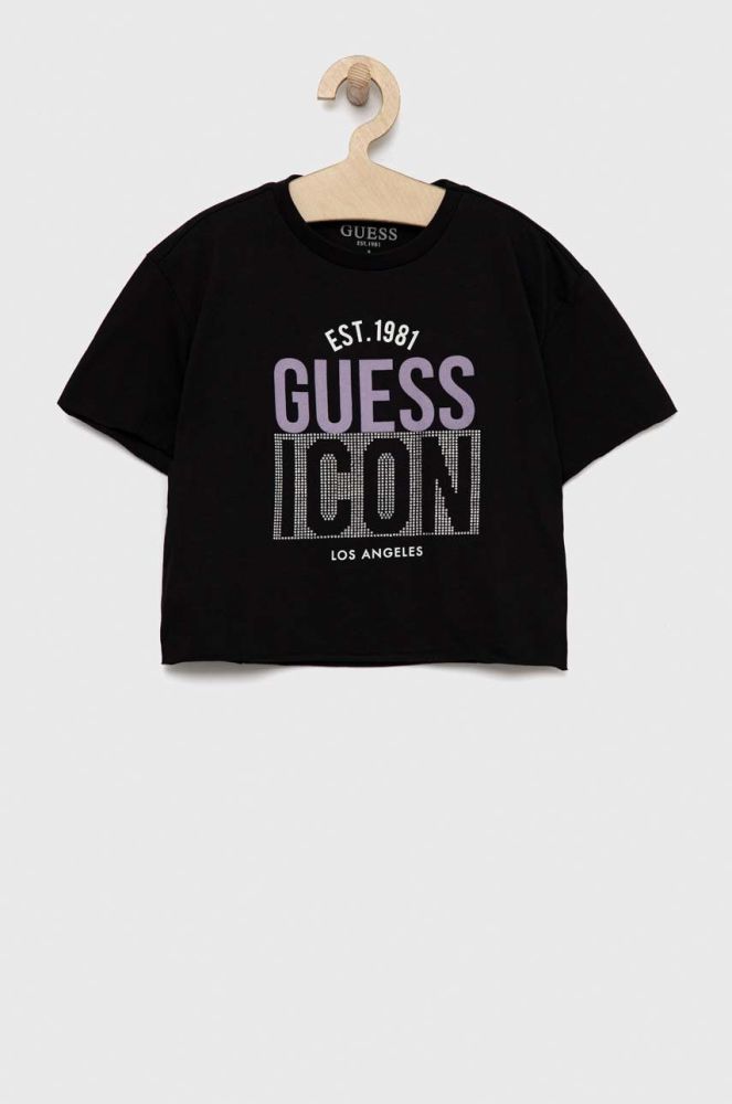 Бавовняна футболка Guess колір чорний (2851555)