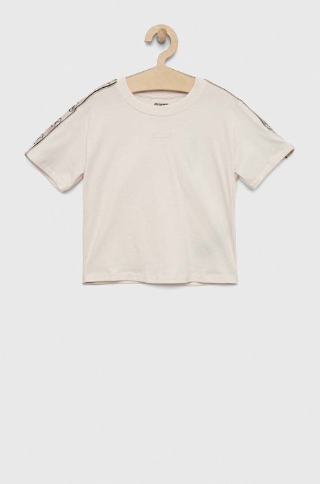 Дитяча бавовняна футболка Guess колір бежевий (2871465) Дитяча бавовняна футболка Guess колір бежевий (2871465)