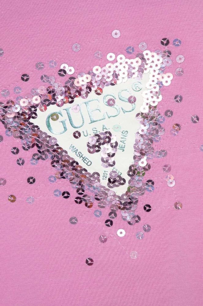 Дитяча футболка Guess колір фіолетовий (2862944) фото 3
