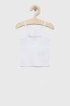 Дитячий бавовняний топ Pepe Jeans колір білий