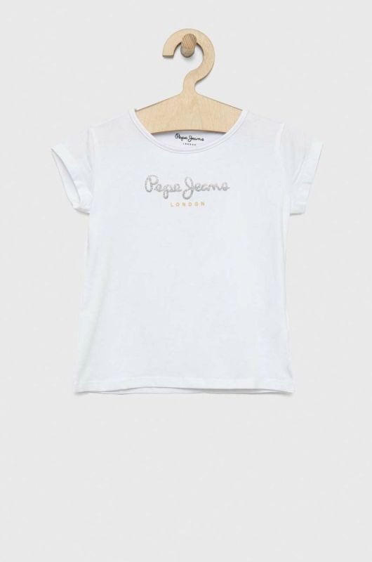Дитяча футболка Pepe Jeans Колір білий колір білий