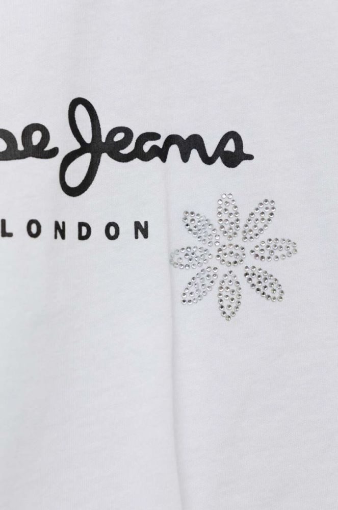 Дитяча бавовняна футболка Pepe Jeans Garland колір білий фото 3