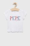 Дитяча футболка Pepe Jeans PJL GJ Non-denim колір білий