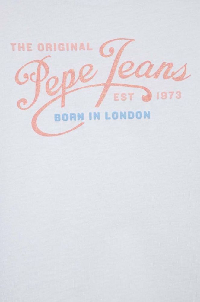 Дитяча бавовняна футболка Pepe Jeans Non-denim колір білий фото 3