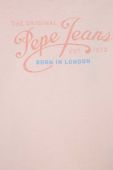 Дитяча бавовняна футболка Pepe Jeans Non-denim колір рожевий
