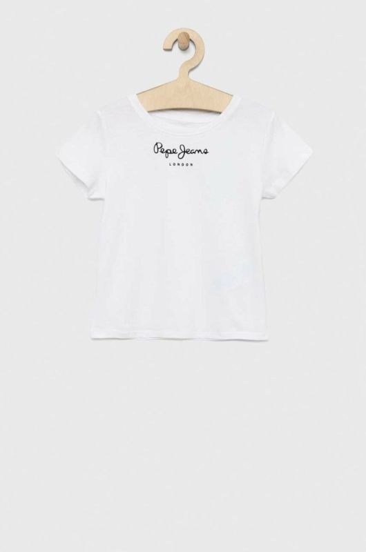 Дитяча бавовняна футболка Pepe Jeans Колір білий колір білий