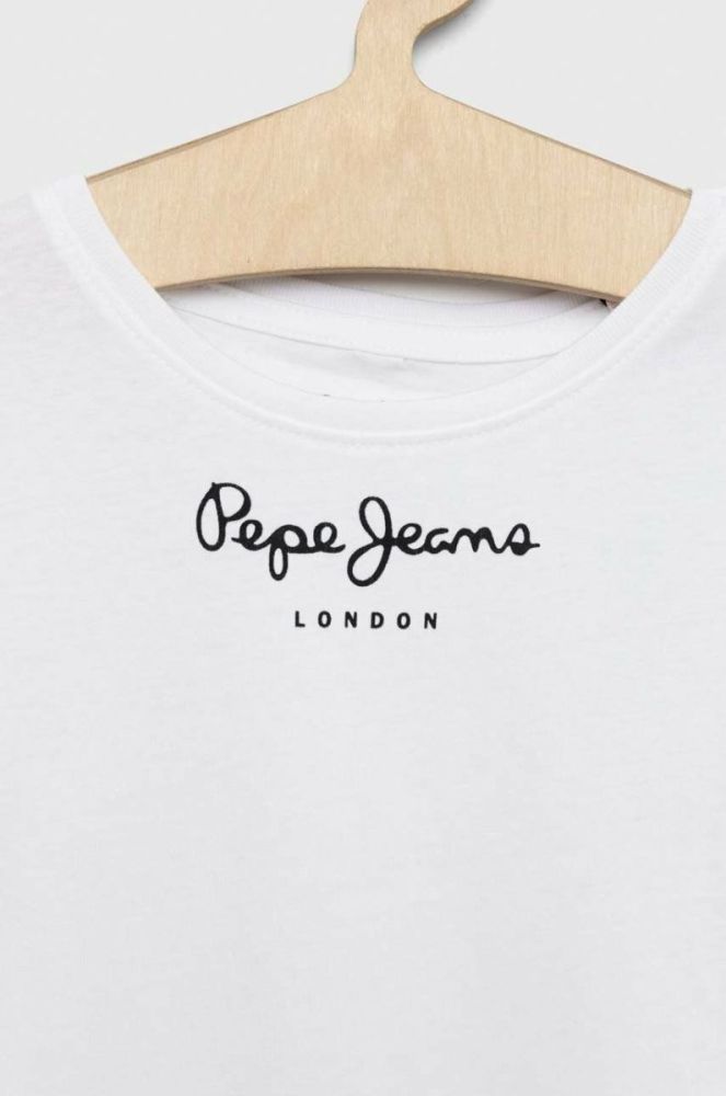 Дитяча бавовняна футболка Pepe Jeans Колір білий колір білий фото 3