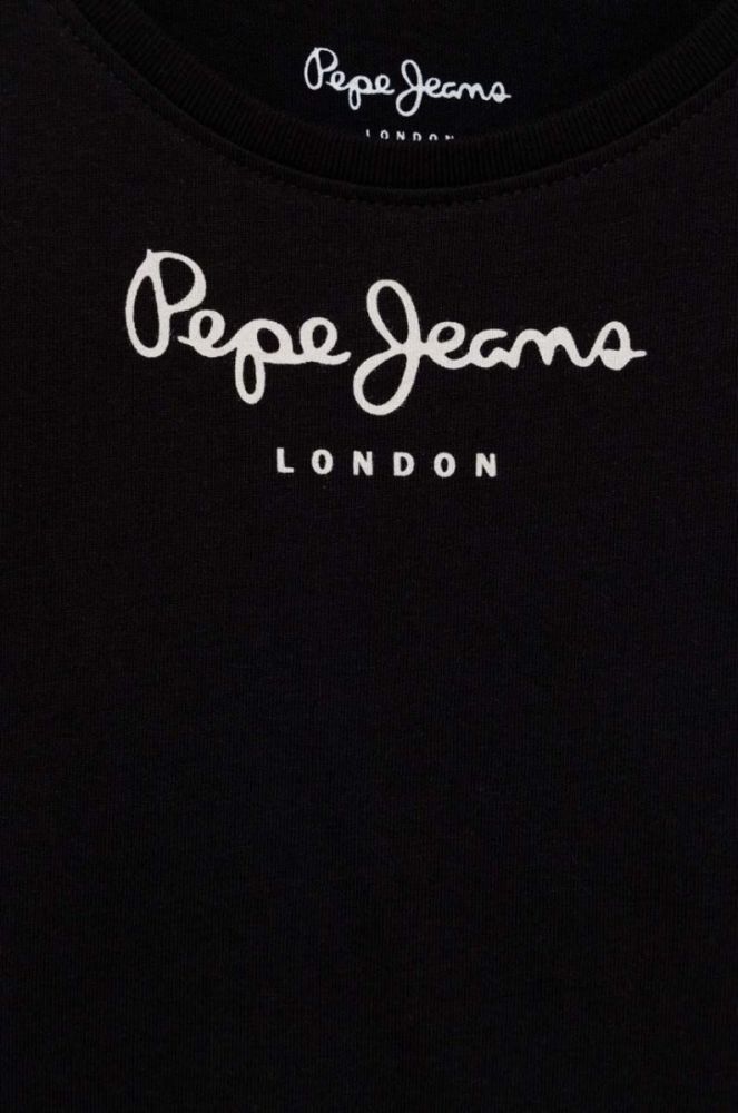 Дитяча бавовняна футболка Pepe Jeans Колір чорний колір чорний фото 3
