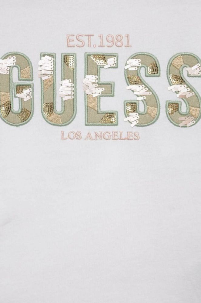 Дитяча бавовняна футболка Guess колір білий (3023873) фото 4