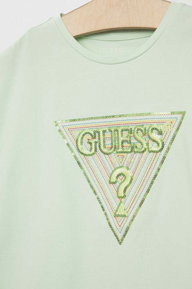 Дитяча футболка Guess колір бірюзовий (2962713) фото 3