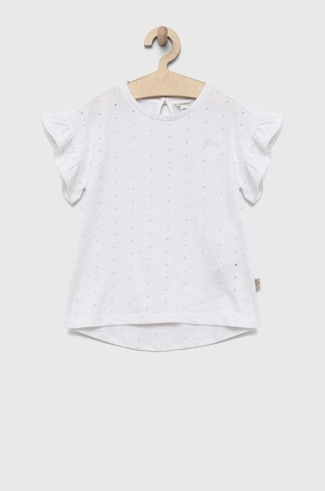 Дитяча бавовняна футболка Guess колір білий (3255149) Дитяча бавовняна футболка Guess колір білий (3255149)