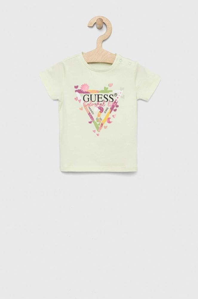 Футболка для немовлят Guess колір бірюзовий