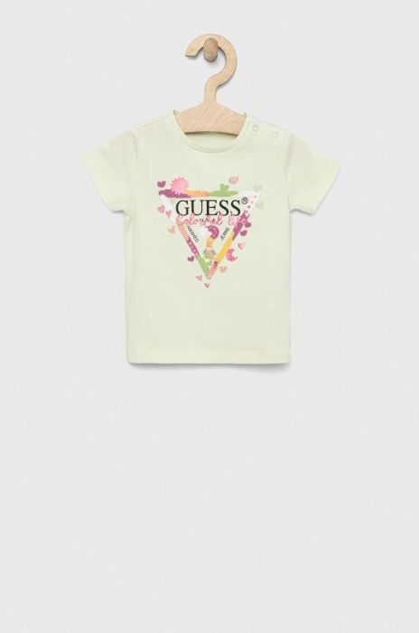 Футболка для немовлят Guess колір бірюзовий