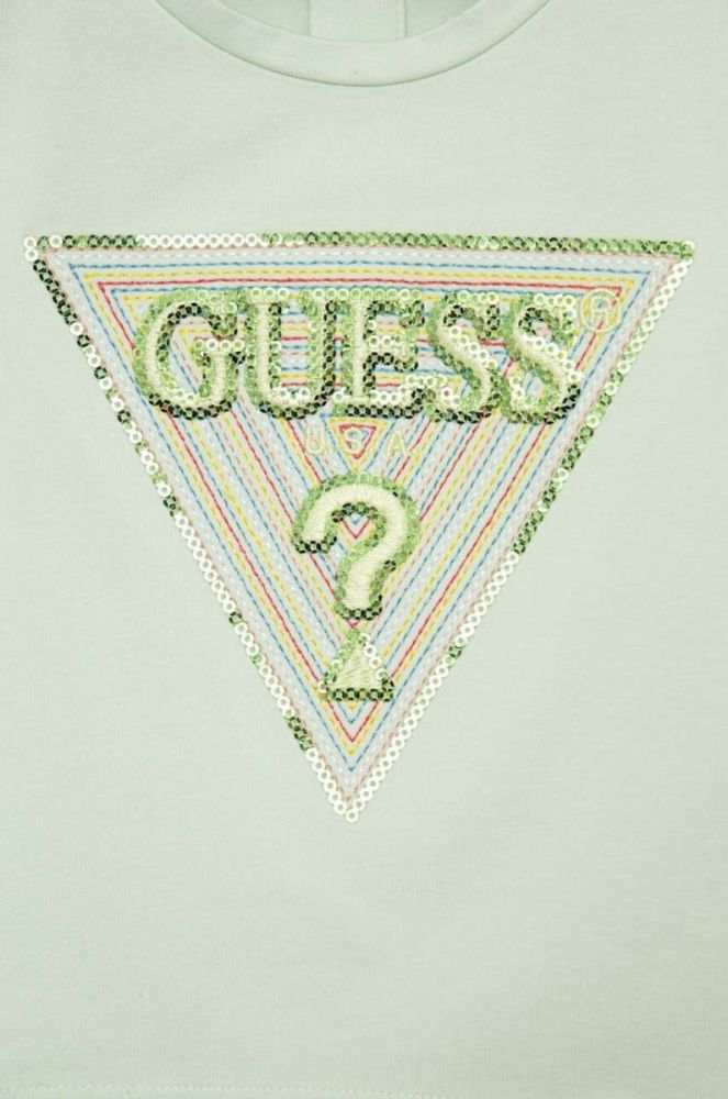 Дитяча футболка Guess колір бірюзовий (2962783) фото 3