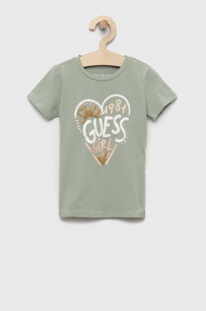 Дитяча футболка Guess колір зелений (3212935)