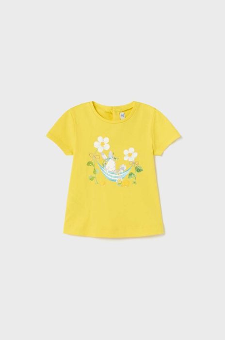 Дитяча бавовняна футболка Mayoral колір жовтий (2932494)