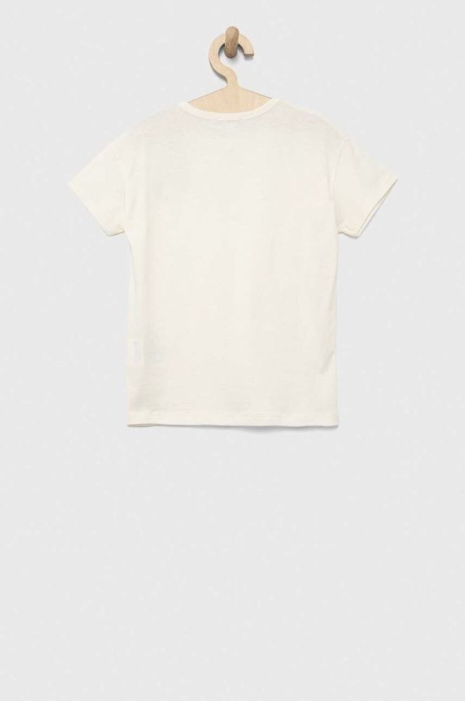 Дитяча бавовняна футболка United Colors of Benetton колір бежевий (3148764) фото 2