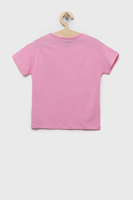 Дитяча бавовняна футболка United Colors of Benetton колір рожевий (3148770) фото 2