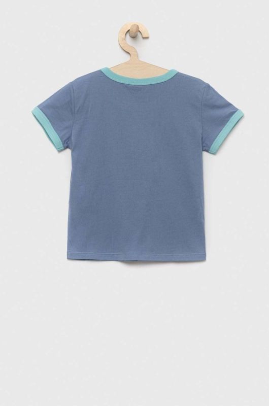Дитяча бавовняна футболка United Colors of Benetton колір блакитний (3286319) фото 2