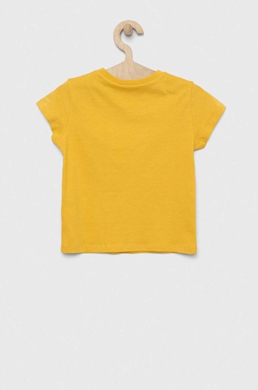 Дитяча бавовняна футболка United Colors of Benetton колір жовтий (3037192) фото 2