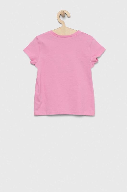 Дитяча бавовняна футболка United Colors of Benetton колір рожевий (3037189) фото 2