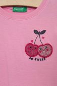 Дитяча бавовняна футболка United Colors of Benetton колір рожевий (3037201)