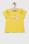 Дитяча бавовняна футболка United Colors of Benetton колір жовтий (3283295)