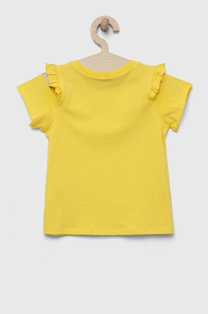 Дитяча бавовняна футболка United Colors of Benetton колір жовтий (3283295) фото 2