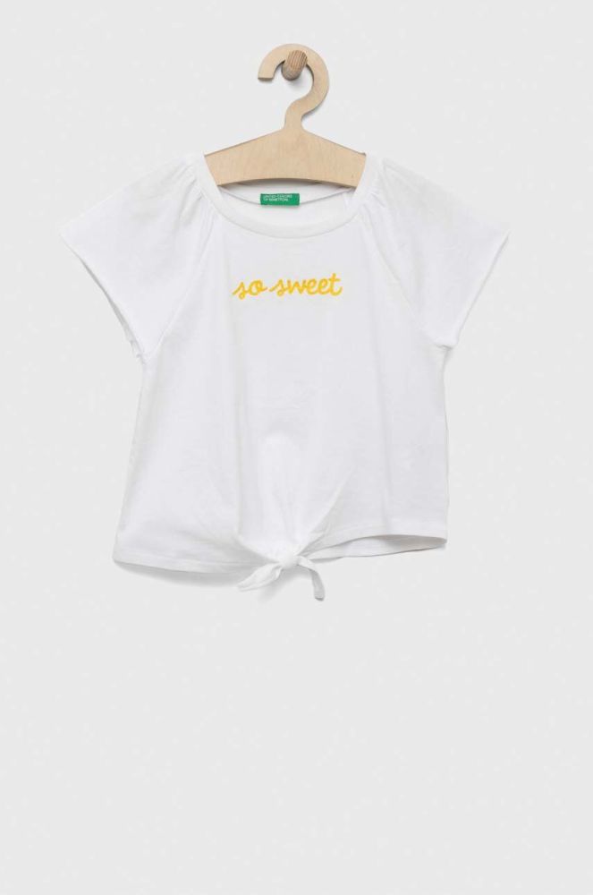 Дитяча бавовняна футболка United Colors of Benetton колір білий (3275670)