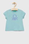 Дитяча бавовняна футболка United Colors of Benetton колір блакитний (2980817)