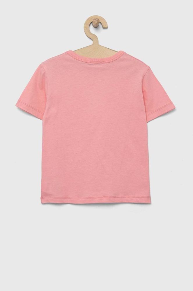 Дитяча бавовняна футболка United Colors of Benetton колір рожевий (3275688) фото 2