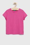Дитяча бавовняна футболка United Colors of Benetton колір фіолетовий (2980827)