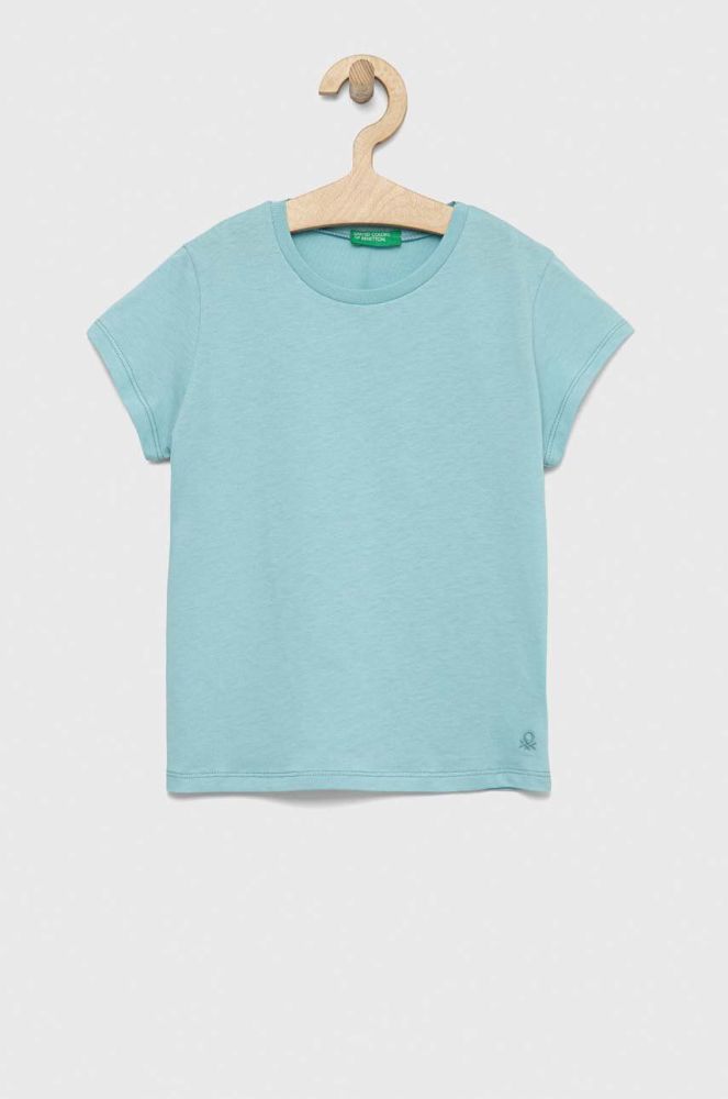 Дитяча бавовняна футболка United Colors of Benetton колір блакитний (2980836)