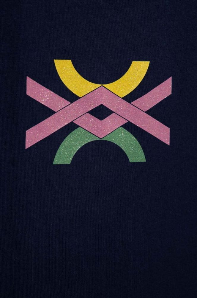 Дитячий бавовняний топ United Colors of Benetton колір синій (3275724) фото 3
