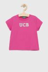 Дитяча бавовняна футболка United Colors of Benetton колір фіолетовий (2980859)