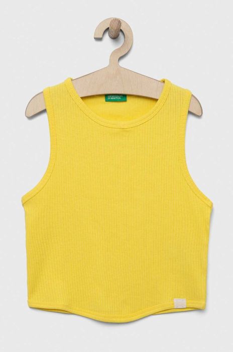 Дитячий бавовняний топ United Colors of Benetton колір жовтий (3283353)
