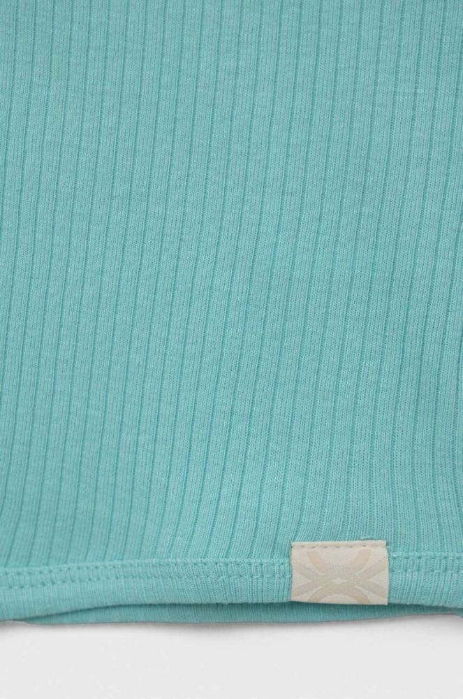 Дитячий бавовняний топ United Colors of Benetton колір бірюзовий (3283317) фото 3