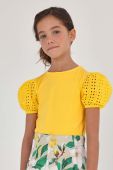 Дитяча бавовняна футболка Mayoral колір жовтий (2945565)