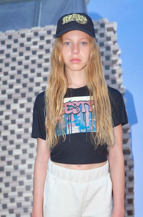 Дитяча бавовняна футболка Sisley колір чорний (3091530)