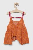 Дитяча блузка Sisley колір помаранчевий візерунок Дитяча блузка Sisley колір помаранчевий візерунок