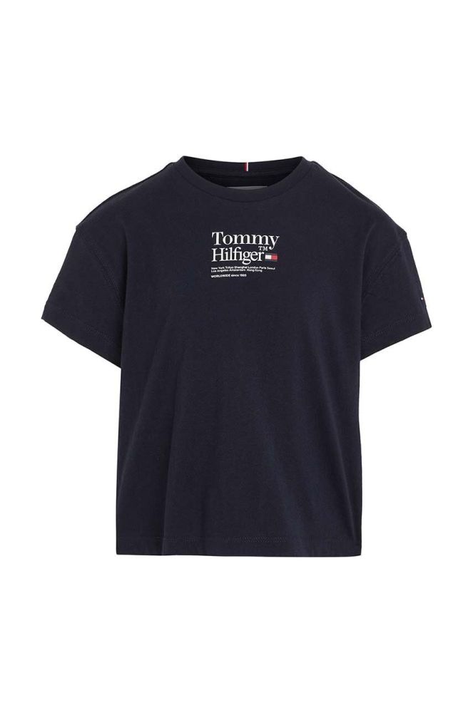 Дитяча бавовняна футболка Tommy Hilfiger колір чорний (3001420)