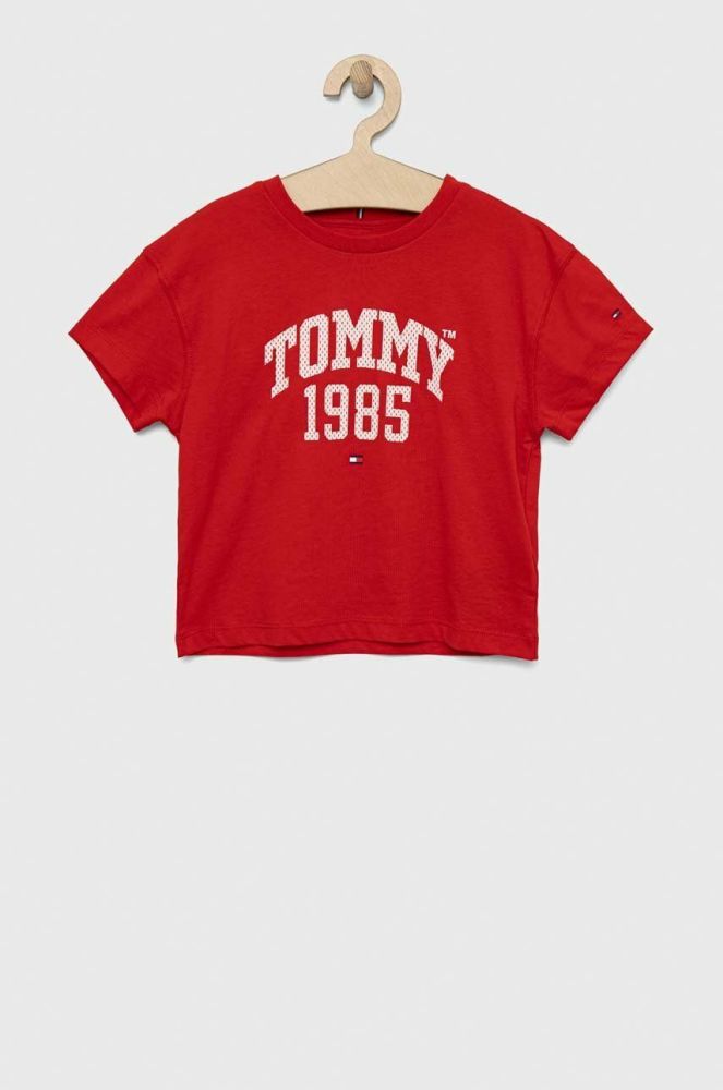 Дитяча бавовняна футболка Tommy Hilfiger Колір червоний колір червоний