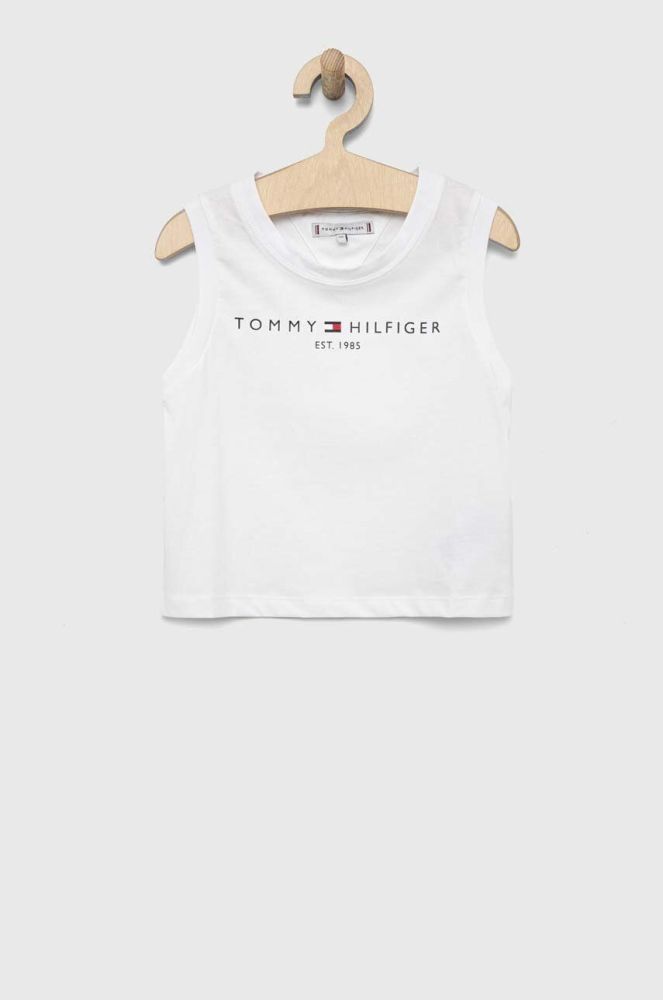 Дитячий бавовняний топ Tommy Hilfiger колір білий