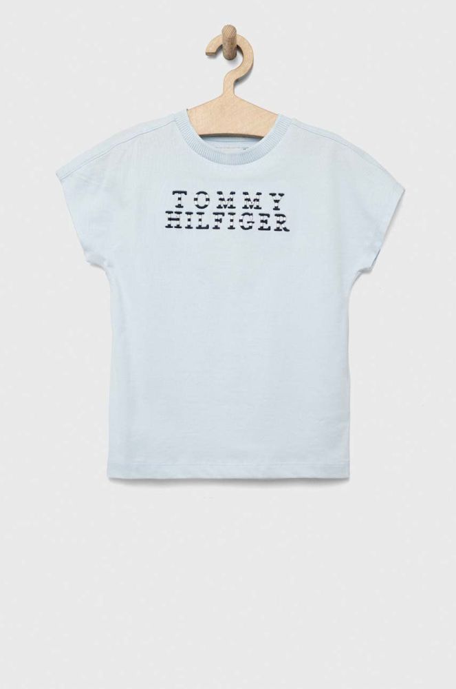 Дитяча бавовняна футболка Tommy Hilfiger колір блакитний (3148809)