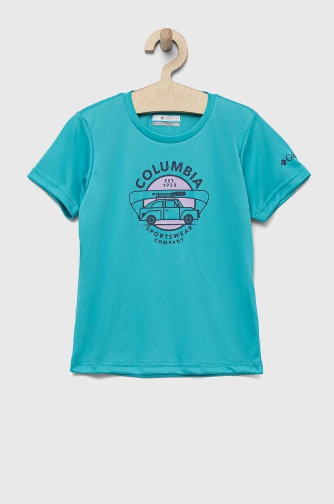 Дитяча футболка Columbia Mirror Creek Short Sleeve Graphic Shirt колір бірюзовий