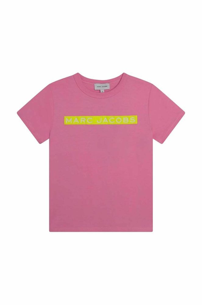 Дитяча бавовняна футболка Marc Jacobs колір рожевий (3054170)