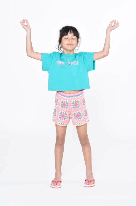 Дитяча бавовняна футболка Marc Jacobs колір зелений (3062912)