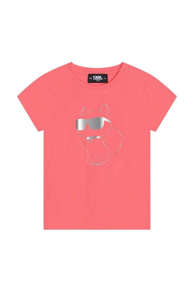 Дитяча футболка Karl Lagerfeld колір рожевий (3072386)