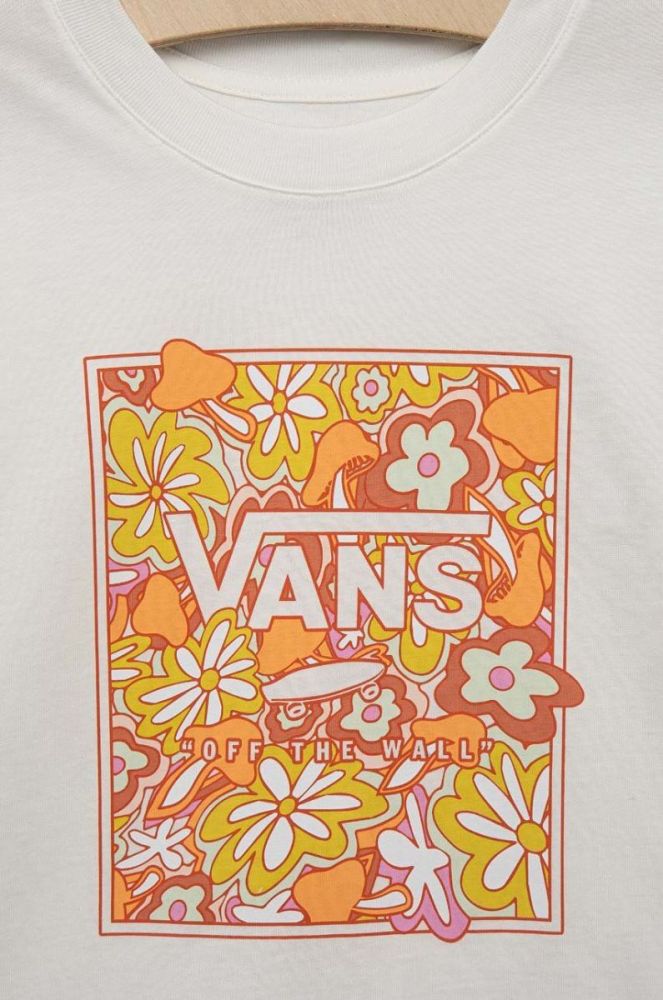 Дитяча бавовняна футболка Vans PSYCHEDELIC FLORAL BOX marshmallow колір білий фото 3